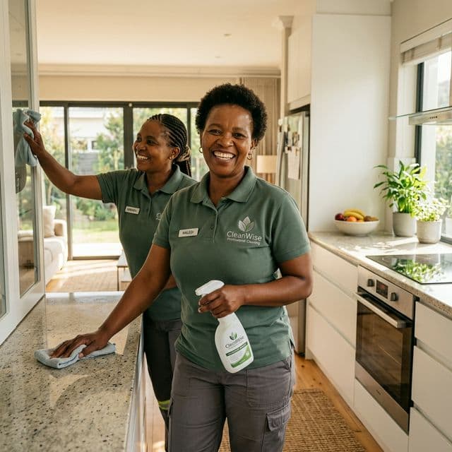 Professional residential cleaning team