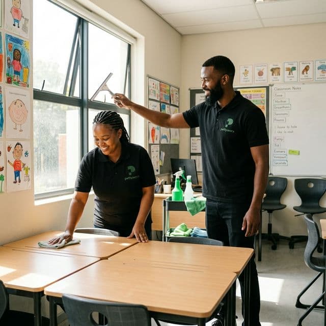 School cleaning team